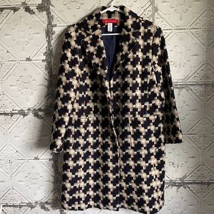 Gorgeous Anne Klein patterned wool pea coat